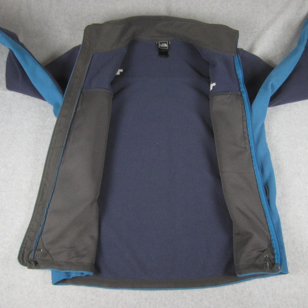 The North Face Jacket‎ Mens Large Blue Color Block Soft Shell Fleece Lined
